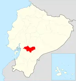 Location of Cañar Province in Ecuador.