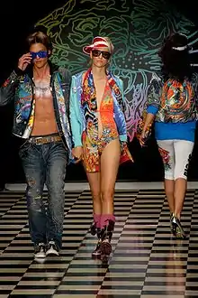 Models wearing colourful clothing