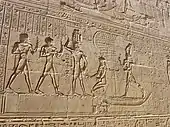 Reliefs on the walls of the Temple of Edfu