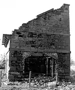 The doocot prior to restoration – Stanecastle facing end. The council had kept vehicles in it.