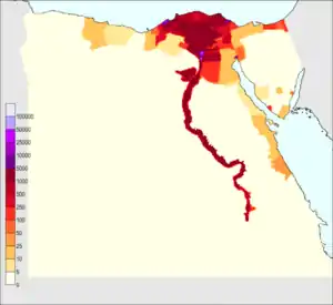 Image 34Egypt's population density (people per km2) (from Egypt)