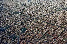 An aerial view of Barcelona