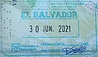 Exit stamp