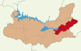 Map showing Palu District in Elazığ Province