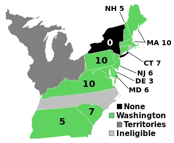 Electoral map, 1788–89 election