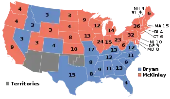 Electoral map, 1900 election