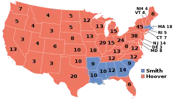 Electoral map, 1928 election