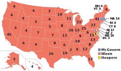 Electoral map, 1972 election