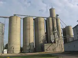 Grain elevators on the south side of Edon