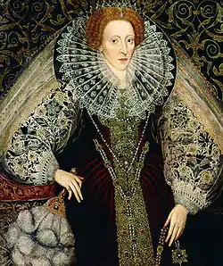 John Bettes the Younger's portrait of Elizabeth I; c. 1585.