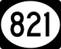 Highway 821 marker