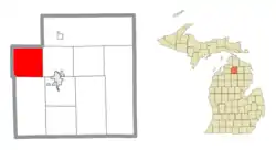 Location within Otsego County