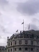 The flag of Burundi above Uganda House