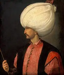 16th century, Suleiman I, wearing the Ottoman imperial turban, known as a kavuk (tr)