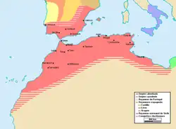 The Almohad empire at its greatest extent, c. 1180–1212