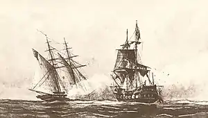 Image 19USS Enterprise of the Mediterranean Squadron capturing Tripolitan Corsair during the First Barbary War, 1801 (from History of Libya)