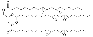 Epoxidized linolein, a major component of epoxidized soybean oil (ESBO), a commercially important plasticizer.