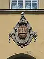 The coat of arms on Tiltų street 1 building