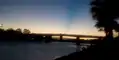 Silverwater Bridge at dusk, in 2018