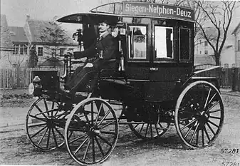 The first internal combustion omnibus of 1895 (Siegen to Netphen)