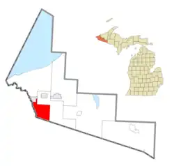 Location within Gogebic County