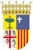 The current coat of arms of Aragon (Spain) features four heads of Moors