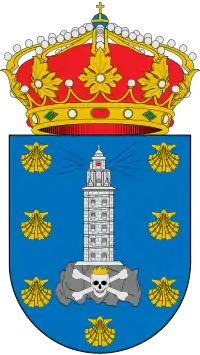 The Tower of Hercules, in the coat of arms of Corunna