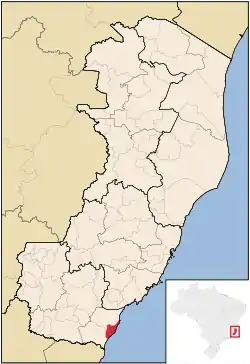 Location in the state of Espírito Santo