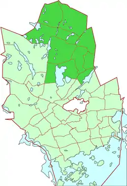 Location of Pohjois-Espoo within Espoo