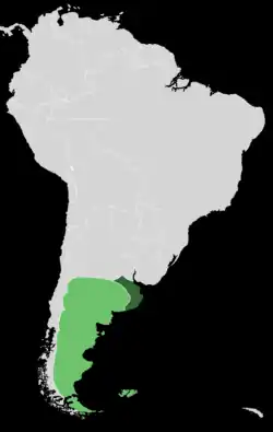 The State of Buenos Aires in 1852. Non-effective control zones are shown in lighter green.