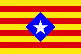 The first Estelada, with a blue rhombus, old version of the current blue design