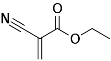 Structural formula of ethyl cyanoacrylate