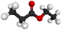 Ball-and-stick model of ethyl propionate