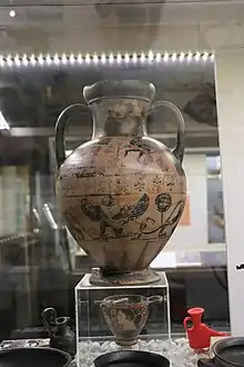 The Ure Museum's Etruscan amphora showing Troilos