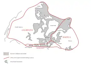 Euramerica showing the Caledonian orogeny