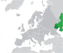 Map showing Kazakhstan in Europe