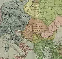 Map of 12th-century Kingdom of Hungary