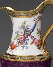 Louis XVI style cornucopia on an ewer, by François Antoine Pfeiffer, Gilbert Drouet and the Sèvres Porcelain Factory, 1795, hard-paste porcelain, Metropolitan Museum of Art