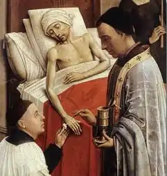 Extreme Unction. Rogier van der Weyden, The Seven Sacraments (detail), c. 1445.