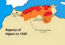 Image 6Ottoman Algeria in 1560. (from History of Algeria)