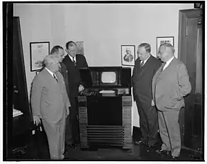 Federal Communications Commissioners inspect the latest in television, Washington, D.C., December 1, 1939.