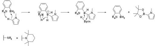 Mechanism for borylation catalysed by FLP