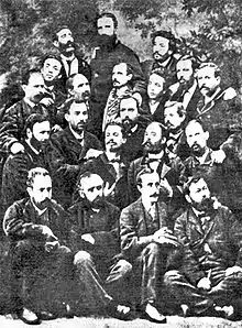 The first group of Spanish militants of the International, with Fanelli. Photograph of 1869.