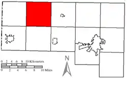 Location of Farmer Township in Defiance County