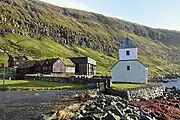 Kirkjubøargarður (left), Ruins of Magnus Cathedral (center), Saint Olav's Church (right)