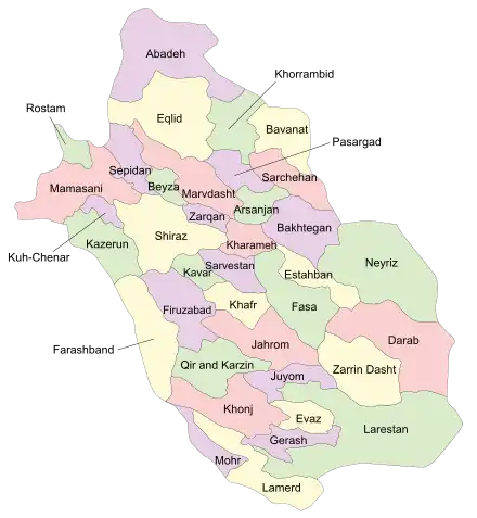 Counties of Fars Province