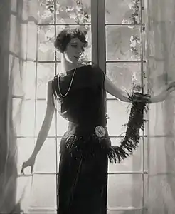 Desiree Lubovska in a black georgette dress by Jean Patou, c.1921