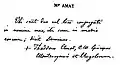 Father Amat's signature, 1869