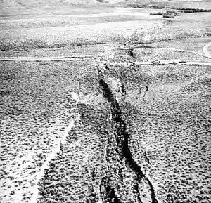 Fault scarps that outline the graben produced near Willow Creek