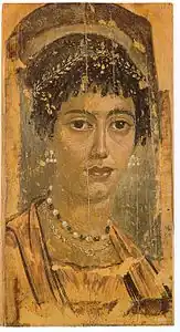 Mummy portrait from Hawara (100-110 CE)